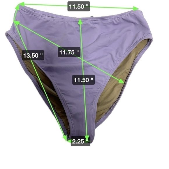WEWOREWHAT Swim Bikini Bottoms High Cut Lavender Lilac Small NWT - Picture 2 of 8